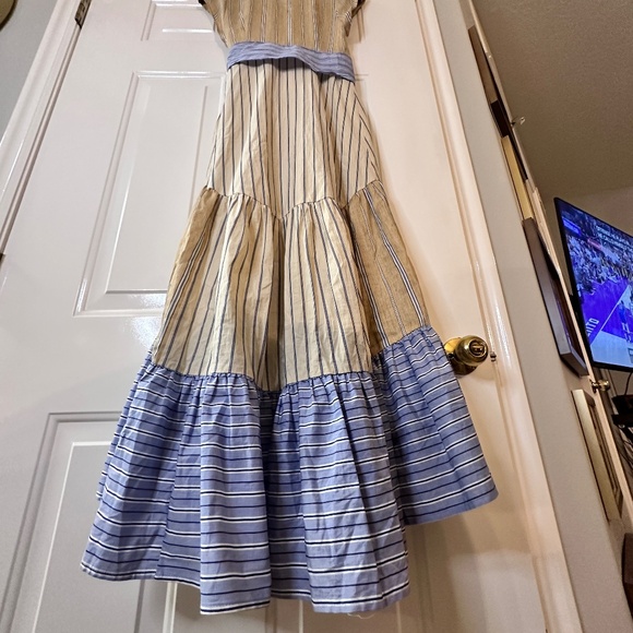 Sandro Long Sleeveless Asymmetric dress w stripes. EU-34 (US-S or size 2) - Picture 15 of 16